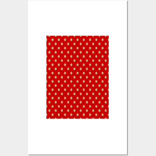 Red / Golden Pea Pattern Posters and Art